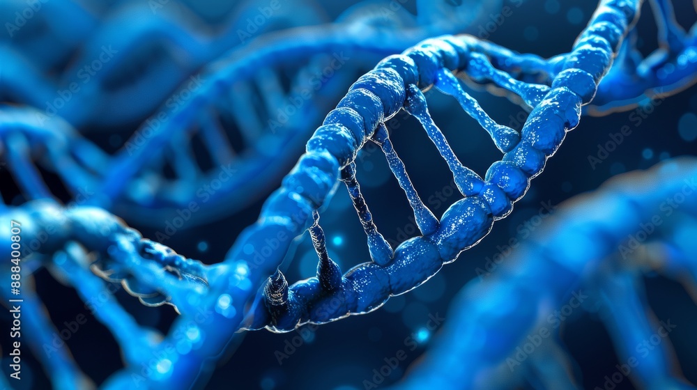 Blue DNA double helix. Illustration of the genetic code. Blue DNA double helix. Illustration of the genetic code.
