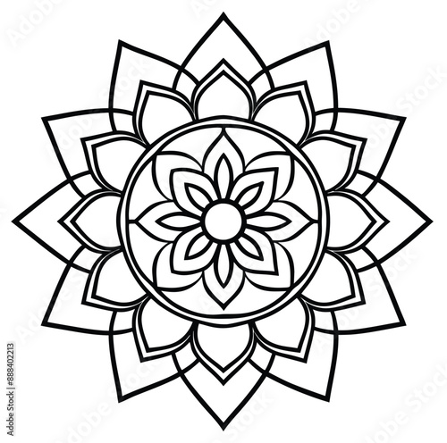 Beautiful silhouette mandala design vector art & Illustration