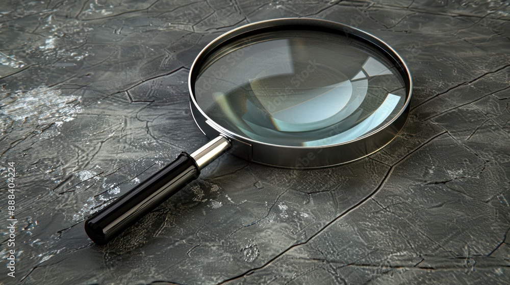 The magnifying glass on surface The magnifying glass on surface