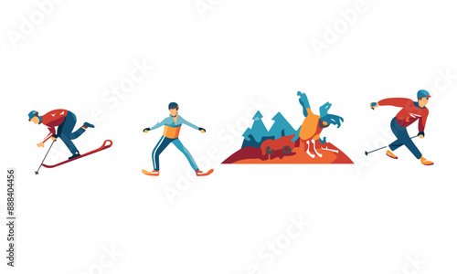 olympic Silhouette , logo, emblem template on White Background