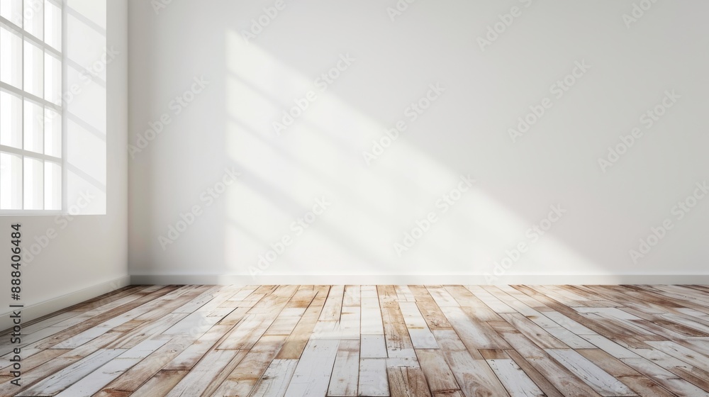 Modern empty room with wooden floor, windows and white plain wall. Contemporary interior background Modern empty room with wooden floor, windows and white plain wall. Contemporary interior background