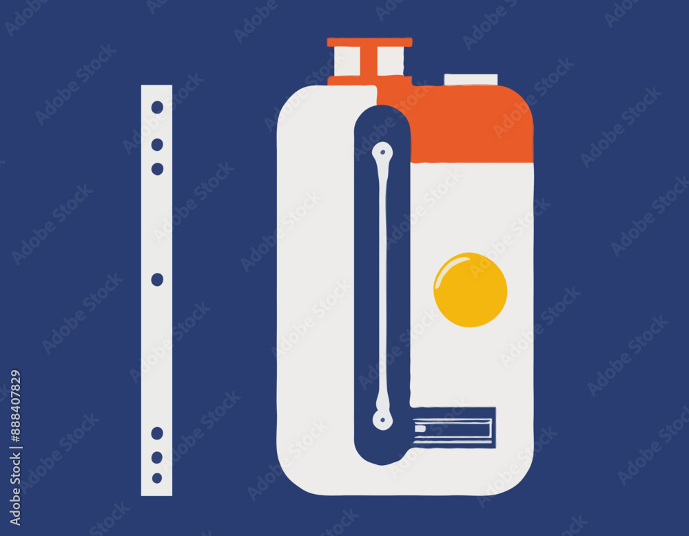Illustration of a gas cassette cylinder Illustration of a gas cassette cylinder