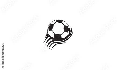 a vector of a man playing a football in his feet black design flat on white background