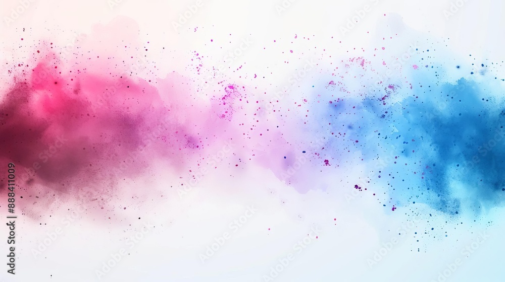 Vibrant color explosion with red and blue powder, creating a dynamic gradient effect on a white background. Perfect for creative projects. Vibrant color explosion with red and blue powder, creating a dynamic gradient effect on a white background. Perfect for creative projects.
