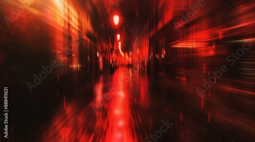 Illustration of a thriller red background with blurred bokeh effect. Blurred suspense background in red tones.