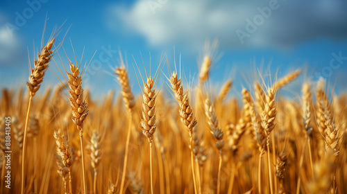 Wallpaper Mural field of yellow wheat, blue sky, flag of Ukraine, banner copy space. Day of the National Flag, Day of Unity, Constitution, Ukrainian Statehood, Independence, Defenders Defendresses, Armed Forces Torontodigital.ca