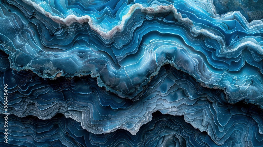 Obraz premium Captivating Blue Agate Geode Layers with Flowing Patterns