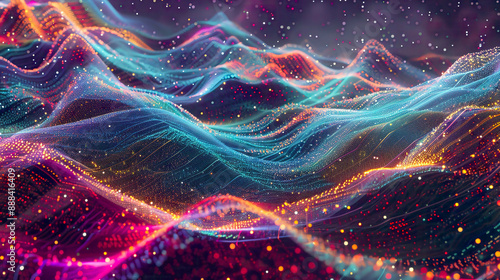 Wallpaper Mural A dynamic and colorful illustration of big data and AI showing the intricate process of data mining analysis and visualization Torontodigital.ca