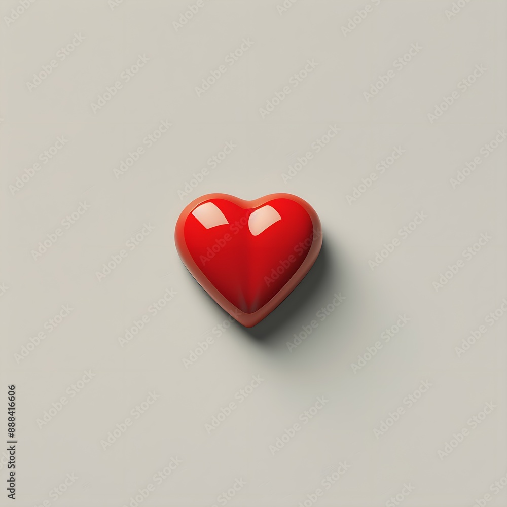 Realistic 3D Red Heart on White Background Realistic 3D Red Heart on White Background