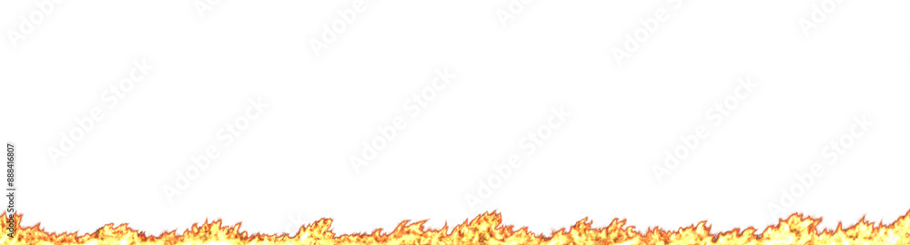 Obraz premium transparent line fire flame with, horizontal background. Tongue of flames and realistic bursts, blazing isolated flare. Burning. Ignition or combustion effect, bonfire. Png