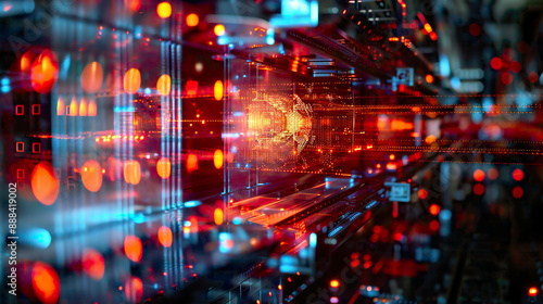 Abstract Photo of AI in Quantum Computing, in a Quantum Laboratory, with Abstract Lighting, from an Ethereal Angle, Capturing the Complexity of Quantum Algorithms