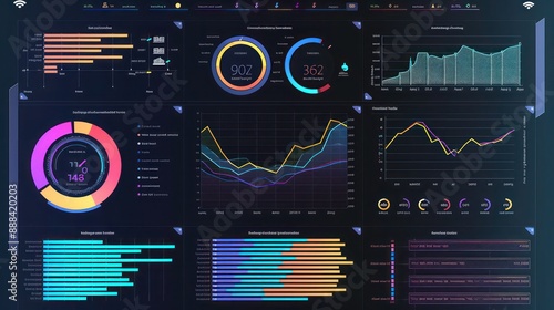 analytical dashboard showing a corporation's financial risk exposure levels, with different sectors highlighted based on vulnerability