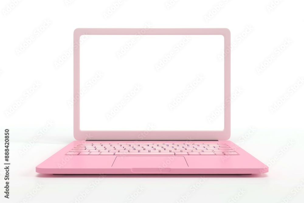 Pink Laptop with Blank Screen Pink Laptop with Blank Screen