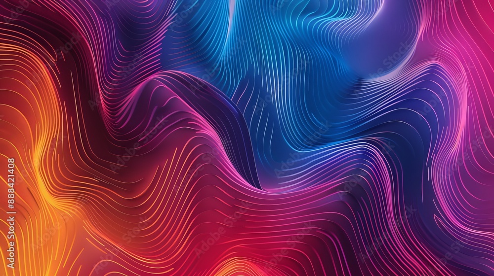 Fototapeta premium A geometric digital artwork featuring vibrant, abstract lines as its background.