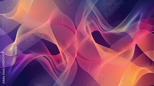 A geometric digital artwork featuring vibrant, abstract lines as its background.