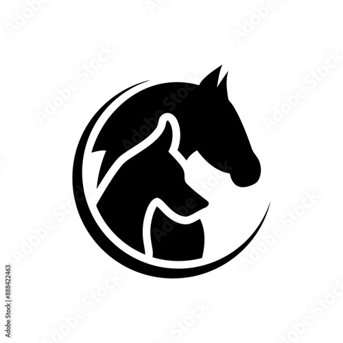 horse with dog  Vector