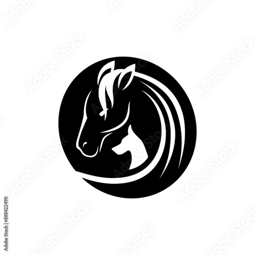 horse with dog  Vector
