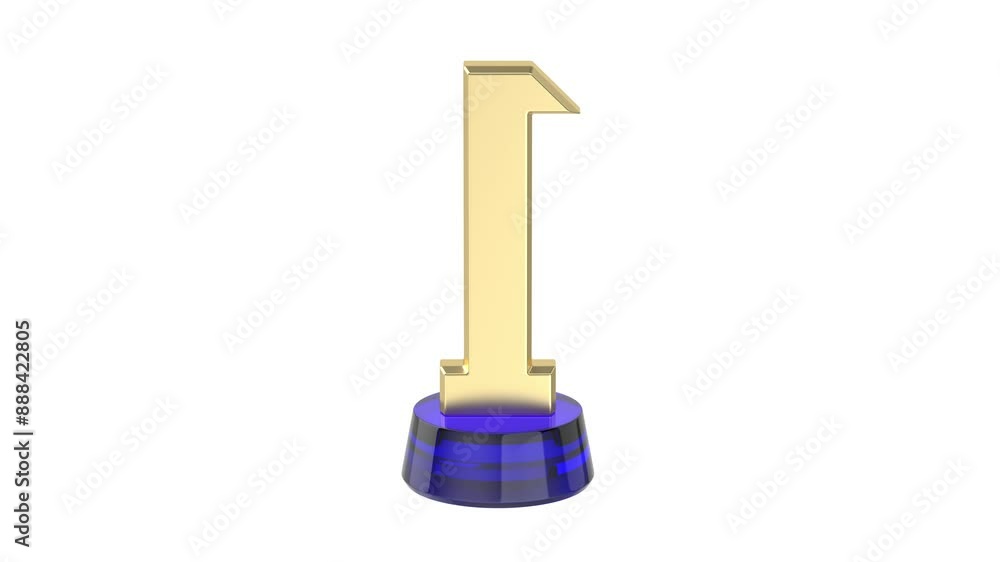 Gold number one trophy on a white background
Gold number one trophy on a white background