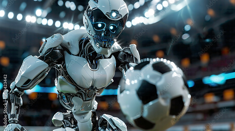 High-Speed Photo of Robotics in Sports, in a Sporting Event, with High-Speed Flash Lighting, from a High-Speed Angle, Capturing Precision and Performance High-Speed Photo of Robotics in Sports, in a Sporting Event, with High-Speed Flash Lighting, from a High-Speed Angle, Capturing Precision and Performance