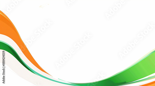 Indian flag on white background, banner copy space, Independence Day, Republic Day and Gandhi Jayanti