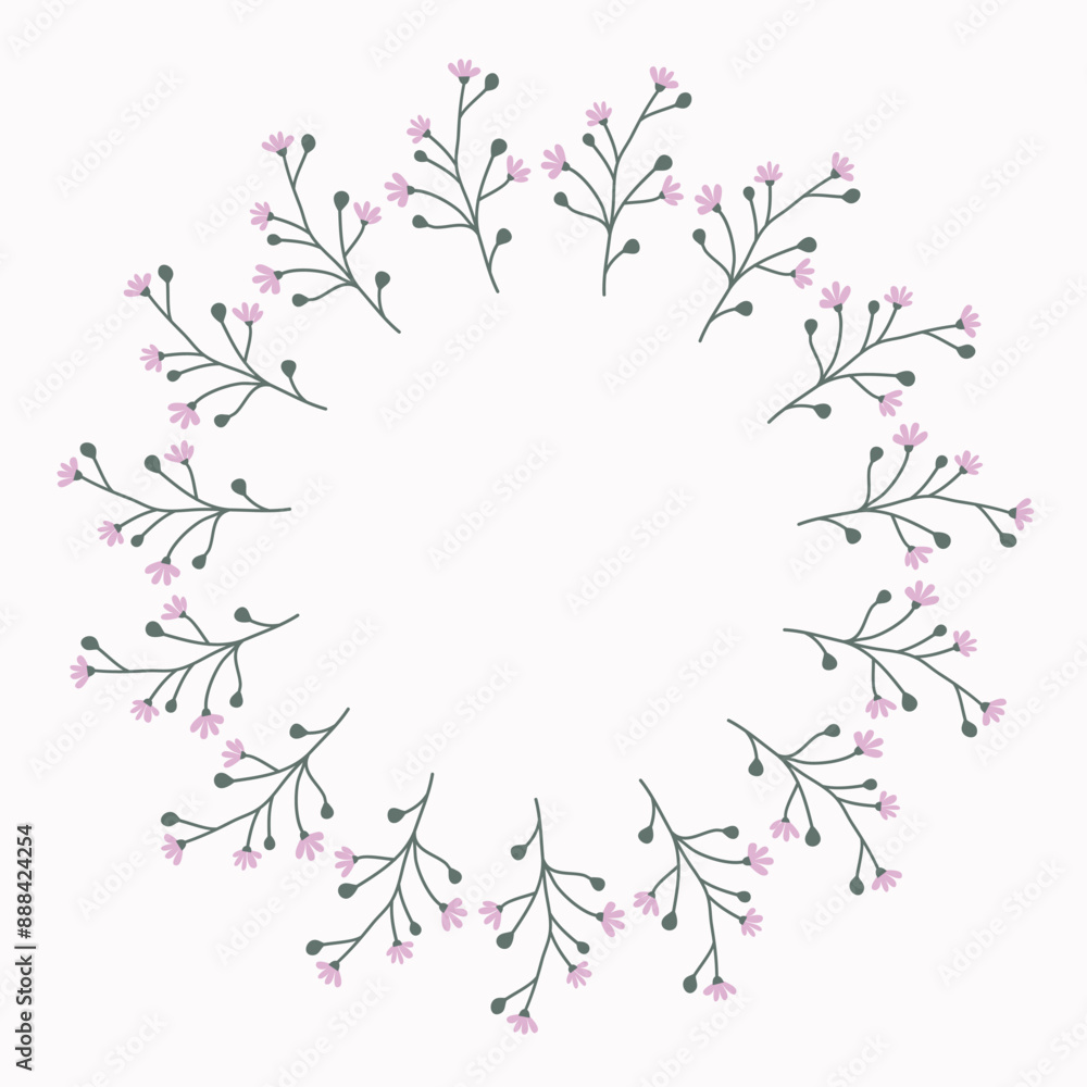 Vector flower wreath. Floral frame for greeting, invitation, wedding cards design. Vector flower wreath. Floral frame for greeting, invitation, wedding cards design.