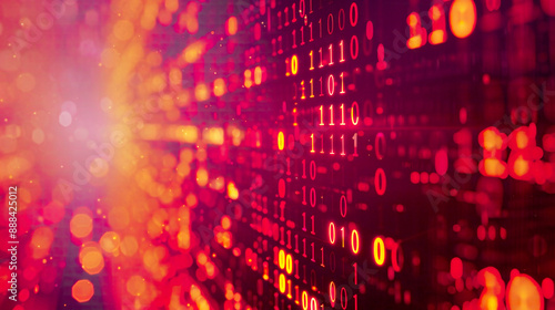 Wallpaper Mural Still Life Photo of Binary Code, on a Computer Screen, with Soft Ambient Light, from a Side Angle, Signifying Digital Transformation and Evolution Torontodigital.ca