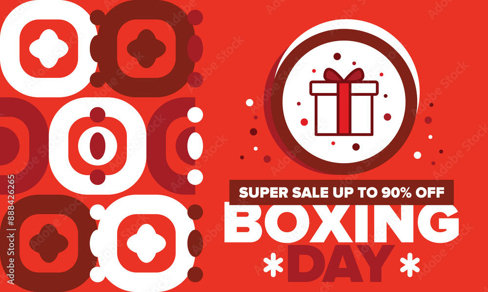 Boxing Day. Day after Christmas Day, when gifts are given! This holiday is associated with shopping and sporting events. Celebrated annually in the Great Britain on December 26th. Vector illustration Boxing Day. Day after Christmas Day, when gifts are given! This holiday is associated with shopping and sporting events. Celebrated annually in the Great Britain on December 26th. Vector illustration