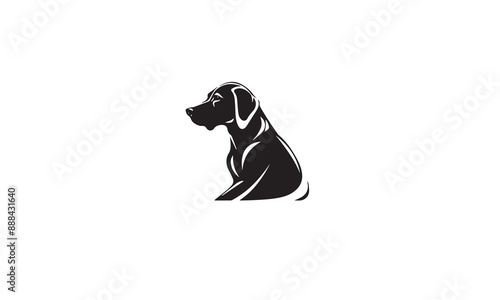 dog logo black simple flat icon on white background