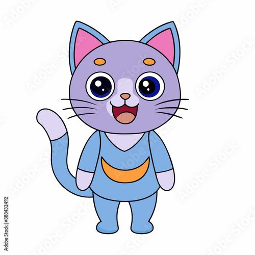 Cat body language and face expressions vector icon vector art illustration