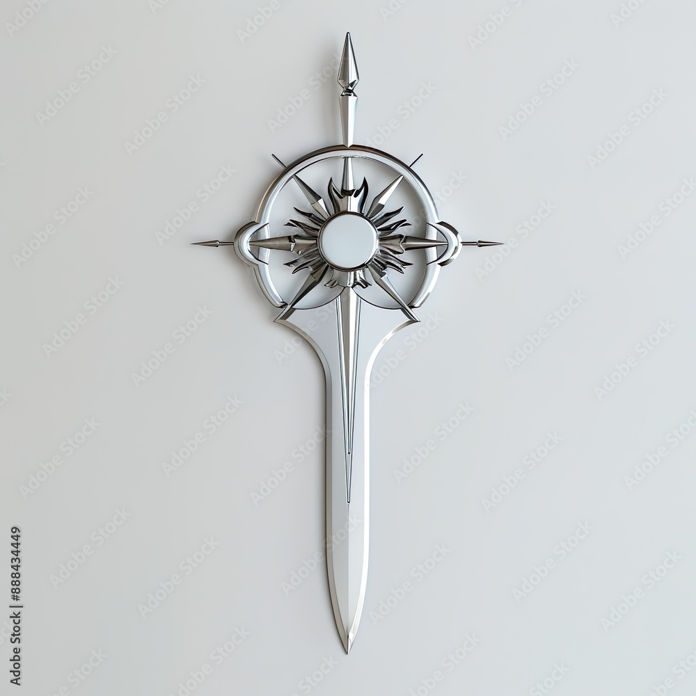Ornate Decorative Sword with Intricate Design and Metallic Finish Ornate Decorative Sword with Intricate Design and Metallic Finish