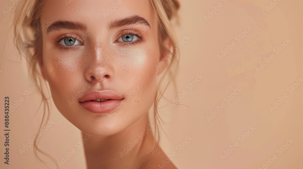 Naklejka premium The Woman's Radiant Face