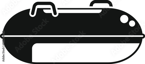 Inflatable rafting boat for river tubing icon in simple style isolated on white background