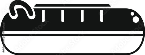 Rubber boat for rafting floating on white background