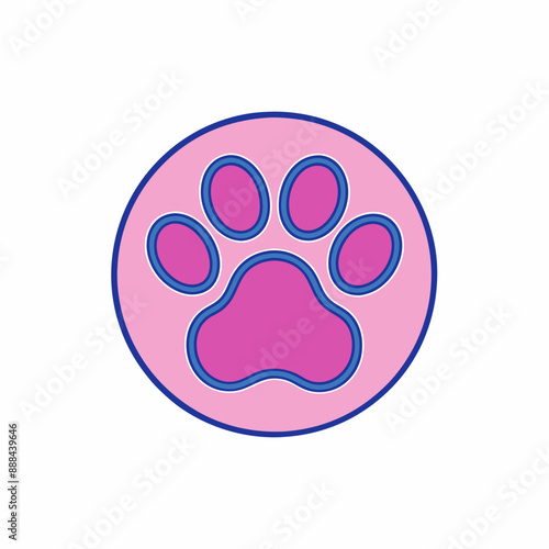 Paw logo cat dog animal pet vector footprint icon