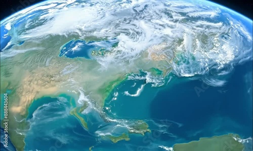 the curvature of the earth from space showing the beauty on the planet below - generative ai