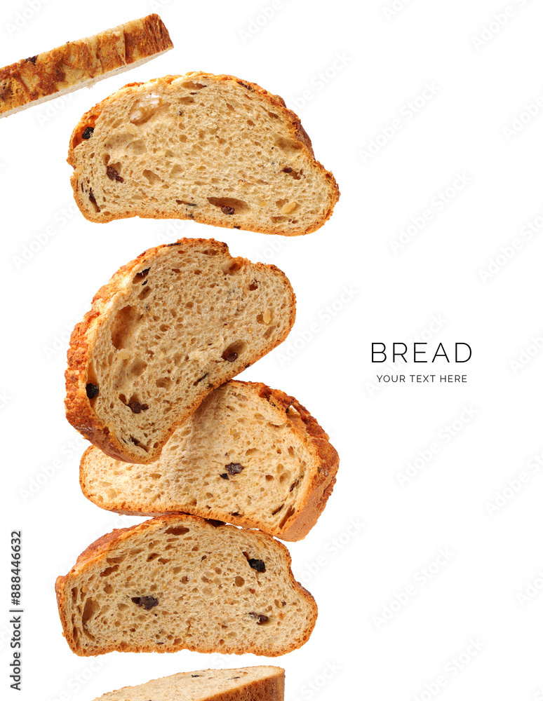 Creative layout made of bread on the white background. Food concept. Macro concept. Creative layout made of bread on the white background. Food concept. Macro concept.