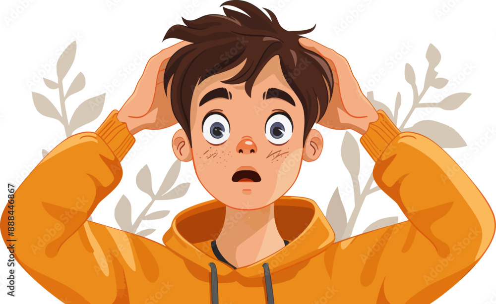Isolated flat modern illustration of a surprised amazed person with ...