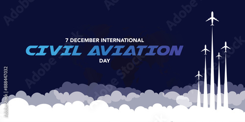 International civil aviation day good for International civil aviation day celebration. flat design. flyer design. flat illustration.
