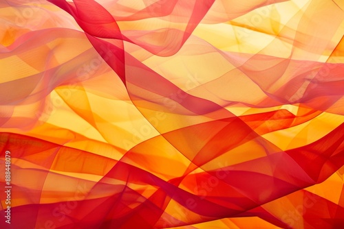 Abstract background consisting of red and orange fabric creating a wavy pattern, perfect for design projects that require a touch of elegance and sophistication