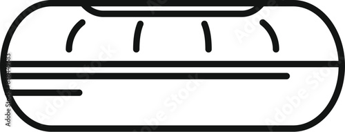 Inflatable rafting boat floating on water surface icon. Outline inflatable rafting boat floating on water surface icon for web design isolated on white background