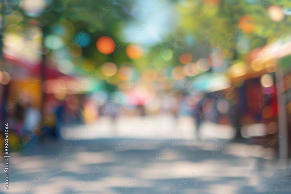 A blurry photo of a busy street with people walking and shopping,, generative ai image A blurry photo of a busy street with people walking and shopping,, generative ai image