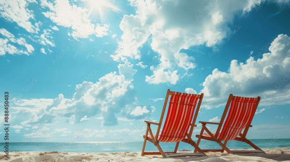 Relaxing Beach Chairs Under a Sunny Sky