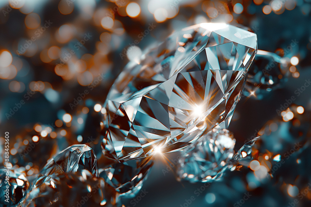 Brilliant diamond gemstones with sparkling facets, close up, high quality, luxury, shiny, exquisite, gem, jewel, glittering concept Brilliant diamond gemstones with sparkling facets, close up, high quality, luxury, shiny, exquisite, gem, jewel, glittering concept