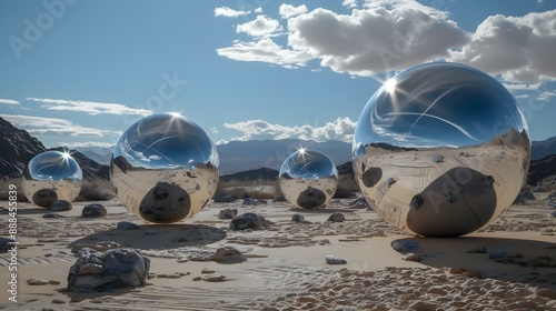 Life forms with mirror-like skins reflecting surroundings