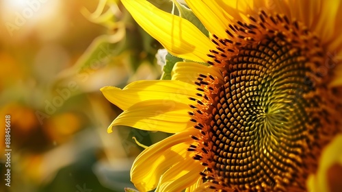 Close-up of sunflower disk florets photo