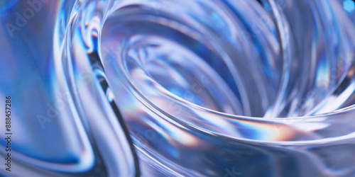 Canvastavla Abstract background with 3d crystal glass shape