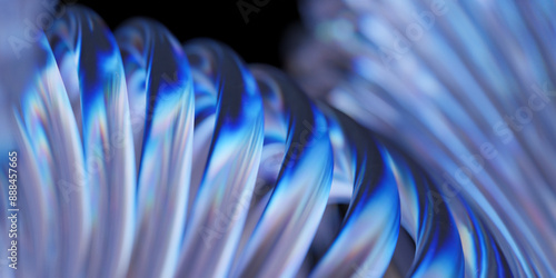 Photography Abstract background with 3d crystal glass curve shapes