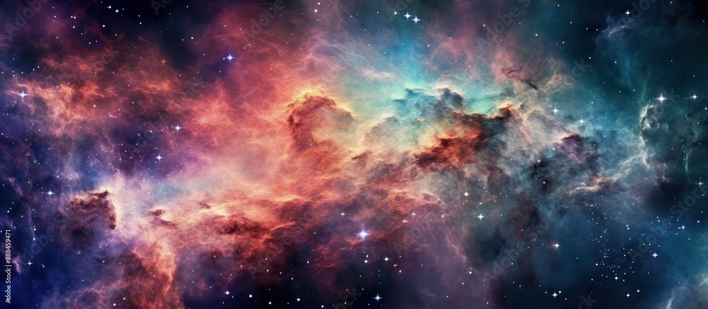 Cosmic Nebula with Swirling Colors and Stars Cosmic Nebula with Swirling Colors and Stars