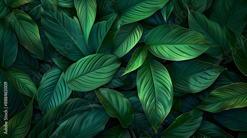 Wallpaper Mural Abstract green leaves of Spathiphyllum cannifolium Torontodigital.ca