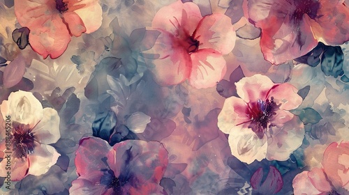 Textured floral watercolor background wallpaper